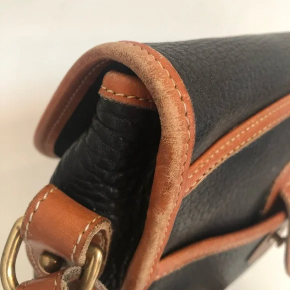 Vtg DOONEY & BOURKE All Weather Black Leather Crossbody Purse - Picture 10 of 15